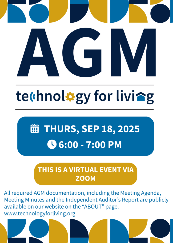 Technology For Living AGM – September 18th 2025 6:00 -7:00 PM image